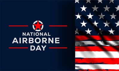 National Airborne Day background template. Holiday concept. background, banner, placard, card, and poster design template with text inscription and standard color. vector illustration.