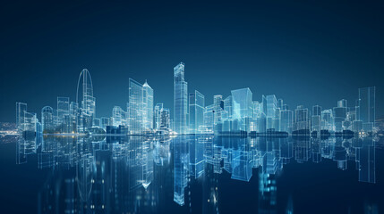 abstract city skyline of  Barcelona