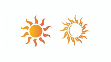 Sun logo and sun icon vector design template AI generated
