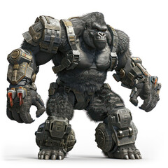 Fototapeta premium A kingkong With Robot Armor Military 3D Models