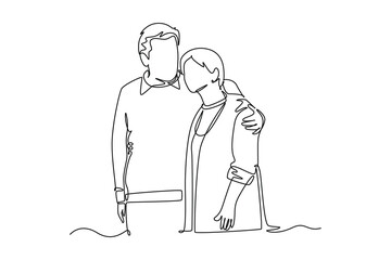 All about love concept. Single line draw design vector graphic illustration.