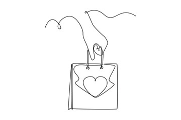 Obraz premium All about love concept. Single line draw design vector graphic illustration.