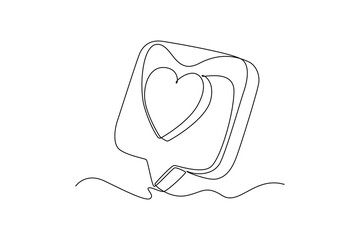 All about love concept. Single line draw design vector graphic illustration.