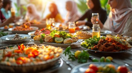 Obraz premium Ramadan tradition of breaking the fast 