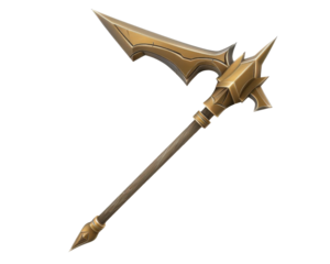 PNG of 3D minimal sai threepronged weapon, simplified handles, smooth surfaces, isometric,HD, high resolution, Trending on Nintendo,  isolated on white background