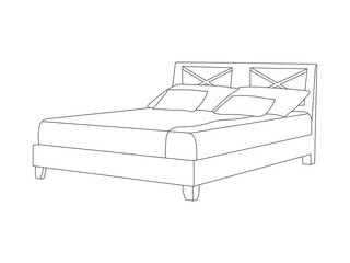 Bed Outline icon vector. Bed Outline vector design and illustration. Bed Outline isolated on white background