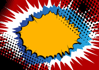 Awesome Cartoon Background, comic book abstract backdrop. Retro vector comics pop art design illustration.