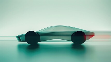 Abstract image of a futuristic, streamlined car design in motion, showcasing innovation and aerodynamic efficiency in transportation.