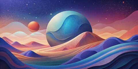 Abstract Landscape with Celestial Elements
