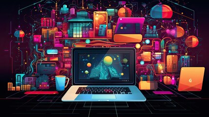 online internet digital background illustration technology web