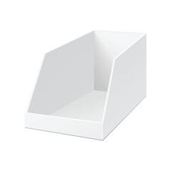 Empty cardboard POS POI blank display show box holder for sale. Vector