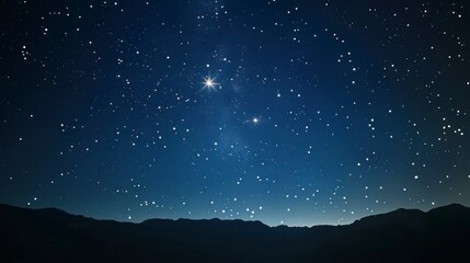 Naklejka premium A serene night sky filled with sparkling stars.