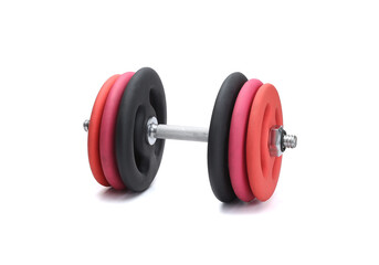 neoprene rubber coated dumbbells isolated on white background