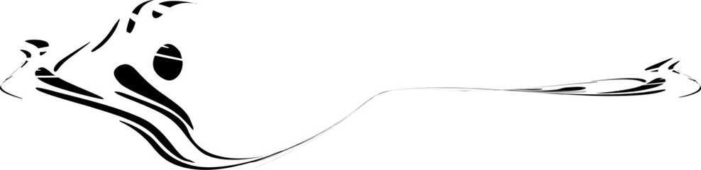 Asymmetrical lower frame of modified drops or dots, flowing intricately. Silhouette strikethrough. Copy space for text. Applicable for logos, trademarks. Vector.