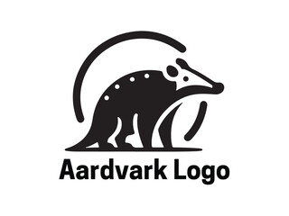 Aardvark Logo. Aardvark icon. Aardvark face logo. Silhouette simple. Flat style. Logo design template. Vector illustration. Animal logotype concept. 