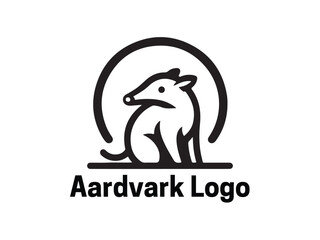 Aardvark Logo. Aardvark icon. Aardvark face logo. Silhouette simple. Flat style. Logo design template. Vector illustration. Animal logotype concept. 