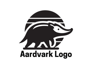Aardvark Logo. Aardvark icon. Aardvark face logo. Silhouette simple. Flat style. Logo design template. Vector illustration. Animal logotype concept. 