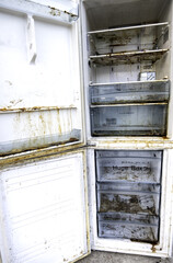 Old and dirty refrigerator
