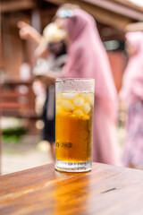 A glass of ice tea