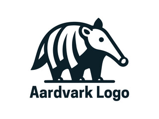 Aardvark Logo. Aardvark icon. Aardvark face logo. Silhouette simple. Flat style. Logo design template. Vector illustration. Animal logotype concept. 