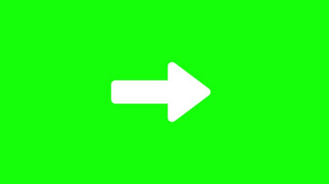 Animated white arrow from left to right on green background