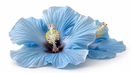 Blue hibiscus isolated on white background.
