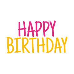 Happy birthday typography style on white