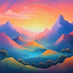 sunset in mountains