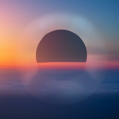 Background with sunset over the sea