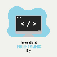 Fototapeta premium vector graphic of International Programmers’ Day good for national International Programmers’ Day celebration. flat design. flyer design.flat illustration.