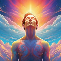 Person Transcending their Physical Form, dreamy and ethereal