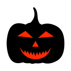 Hand drawn pumpkin silhouette illustration on white