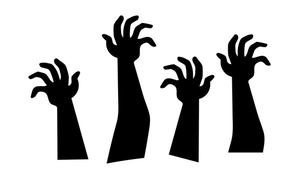Zombie hand. Halloween theme concept collection on white