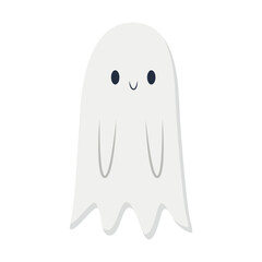 Cute halloween ghost illustration cartoon ghost halloween on white background