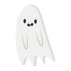 Cute halloween ghost illustration cartoon ghost halloween on white