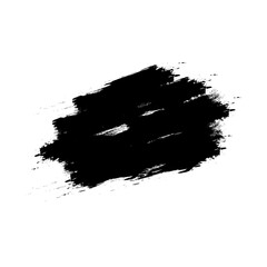 Hand drawn black watercolor brush stroke design on white