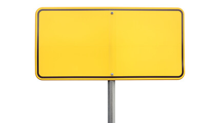 Blank yellow road signs or traffic signs isolated on a transparent background