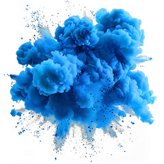 Fototapeta premium [Transparent Background PNG]Blue Ink Explosion on White Background