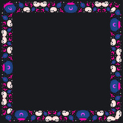 Hand drawn halloween frame template design
