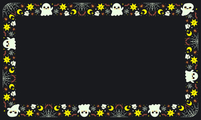 Hand drawn halloween frame template design