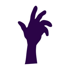 zombie hands from the ground. silhouettes of human hands from graves