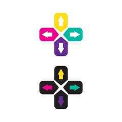 direction buttons for gaming, colorful, vector logo icon