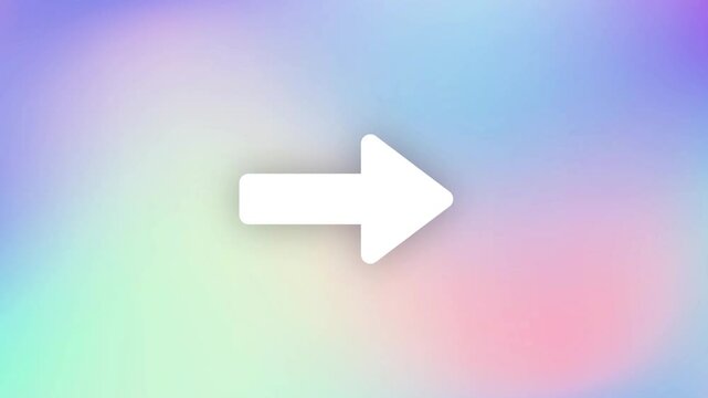 Animated white arrow from right to left on gradient background