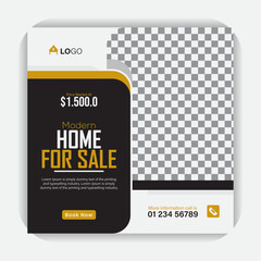 Real estate or home sale social media promotion banner template, for your advertisement.
