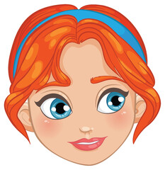 Bright-eyed girl with red hair and headband