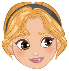 Blonde girl with big brown eyes