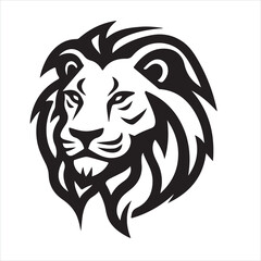 Lion single Line Icon Vector Design outline