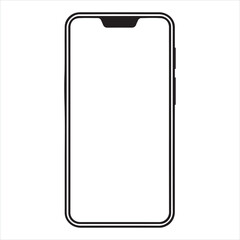 Smart phone single Line Icon Vector Design outline
