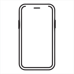 Smart phone single Line Icon Vector Design outline
