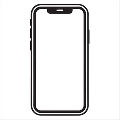 Smart phone single Line Icon Vector Design outline
